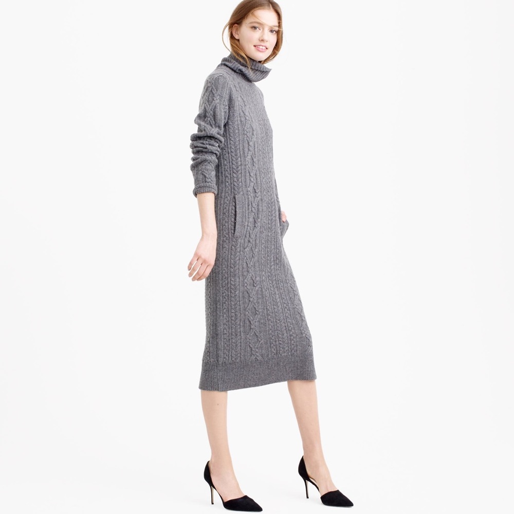 J. Crew Grey Long Sleeve Turtleneck Sweater Dress | Small